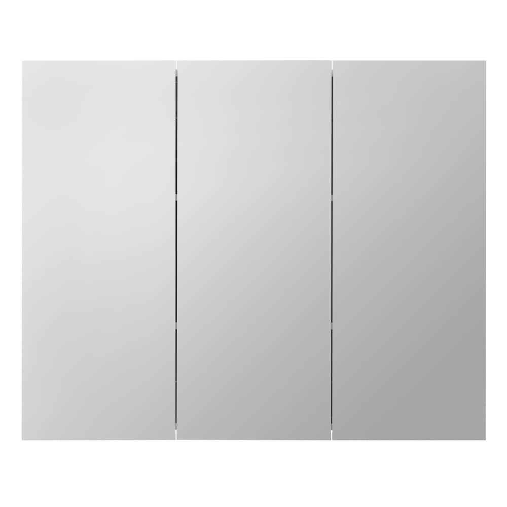 Style Selections 36.25-in x 29.75-in Surface Mount White Mirrored Medicine Cabinet