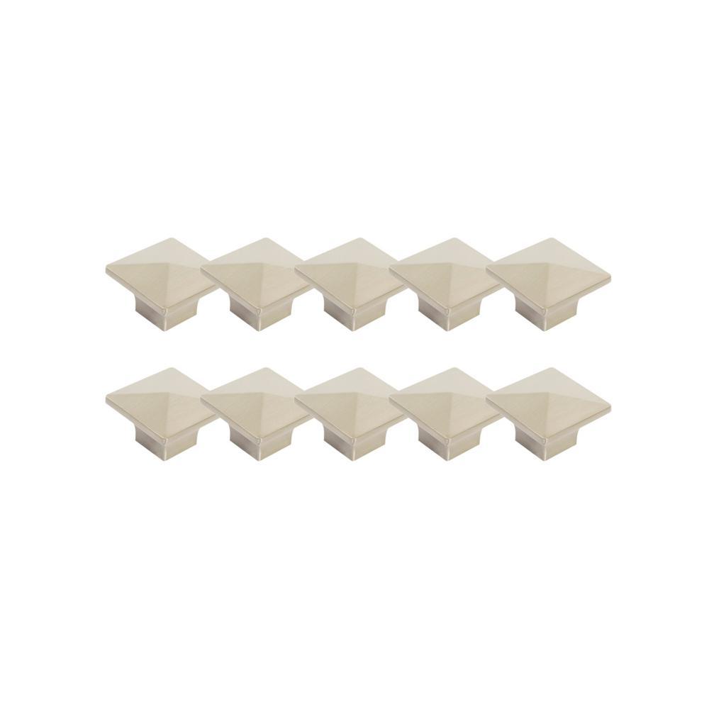 Crown 1-2/5 in. Brushed Nickel Knob Value Pack (10 per Pack) - Super Arbor