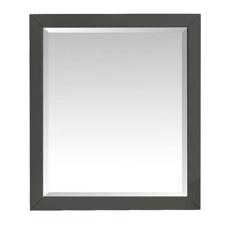 28.00 in. W x 32.00 in. H Framed Rectangular Beveled Edge Bathroom Vanity Mirror in Gray