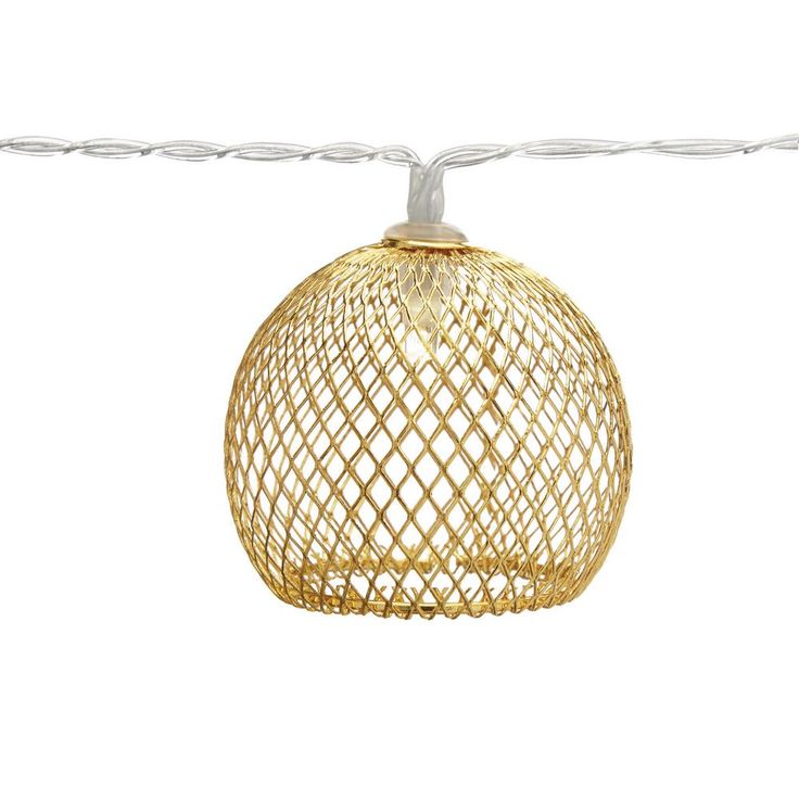 Indoor 12 ft. Battery Operated Metal Integrated LED String Lights (10-Light)