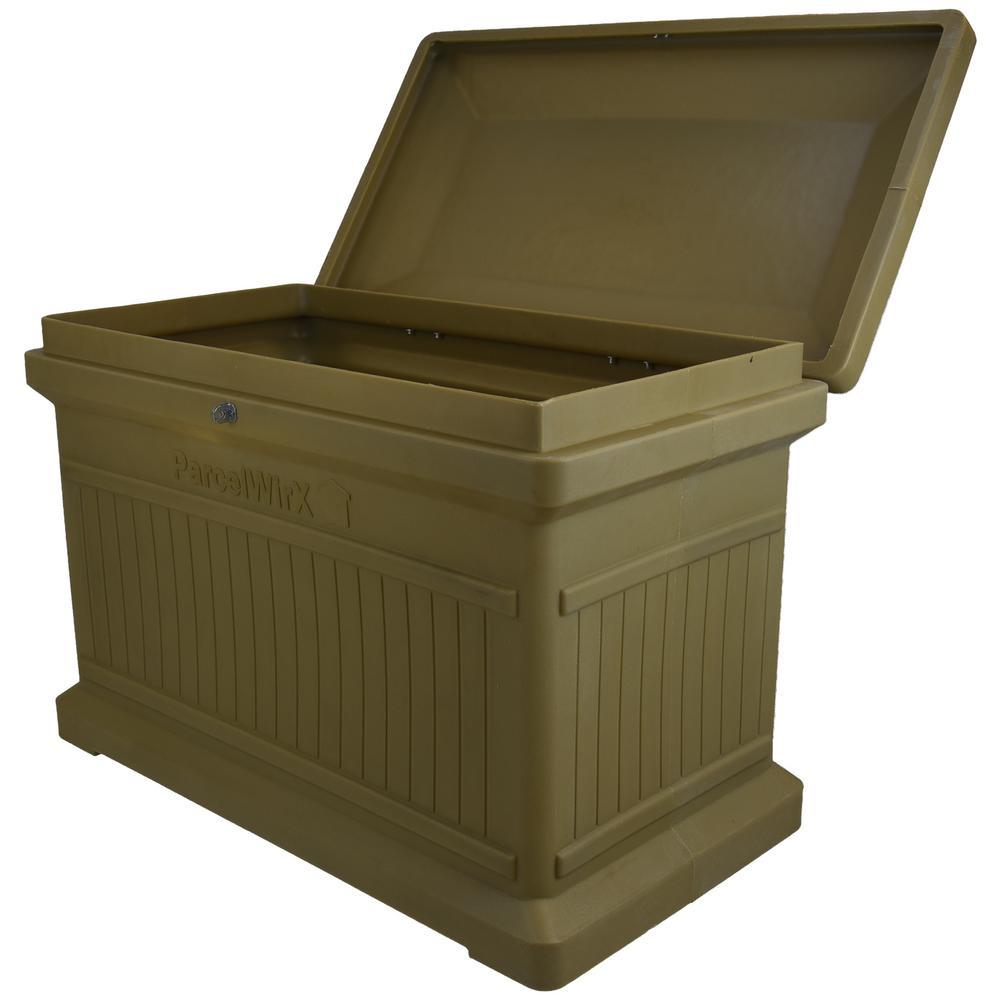 Oak Premium Horizontal Architectrual ParcelWirx Delivery Drop Box Hinged Lid with Swinging Latch for Locking - Super Arbor