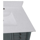 Strousse 37 in. W x 22 in. D Vanity in Distressed Blue Fog with Engineered Stone Top in Ice Diamond with White Sink - Super Arbor