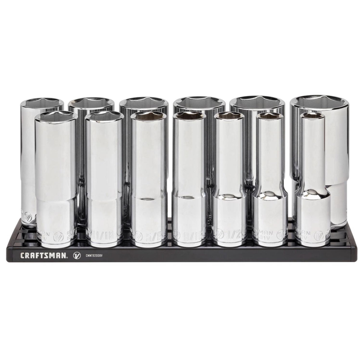 Craftsman V-Series 1/2 in. Drive SAE 6 Point Deep Socket Set, 13 pc