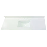 25 in. W x 19 in. D Marble Vanity Top in Carrara with White Single Trough Sink - Super Arbor