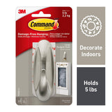 Large Brushed Nickel Designer Hook (3-Piece per Pack) - Super Arbor