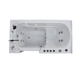 Rampart 5 ft. Walk-in Whirlpool and Air Bathtub with 6 in. Tile Easy Up Adhesive Wall Surround in White - Super Arbor