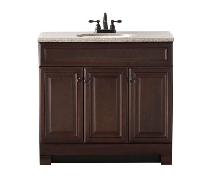 Style Selections Gladmere 36.5-in Java Single Sink Bathroom Vanity with Nutmeg Solid Surface Top