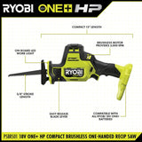 ONE+ HP 18V Brushless Cordless Compact One-Handed Reciprocating Saw (Tool Only)