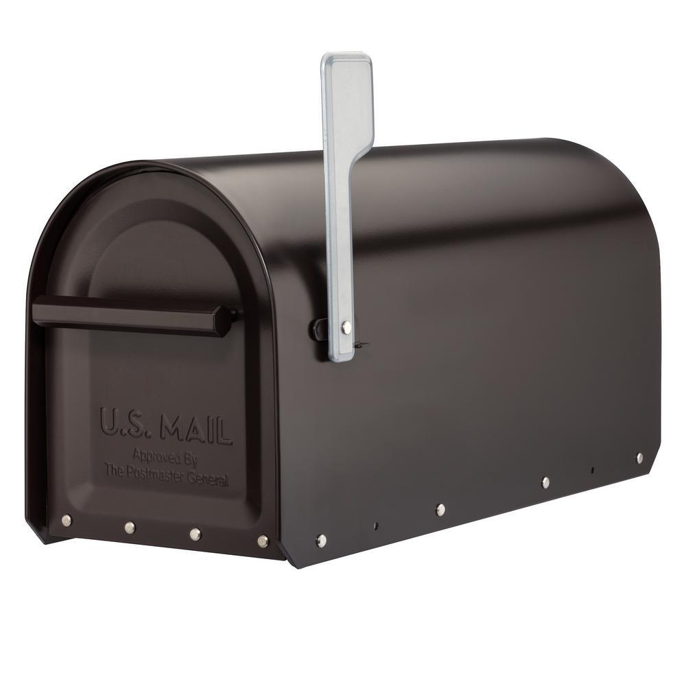Sequoia Black Heavy Duty Post Mount Mailbox - Super Arbor