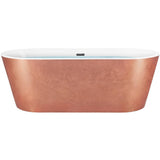 67 in. Foil Acrylic Tub for Bathroom - Flat Bottom Stand Alone Bathtub in Glossy Copper - Super Arbor