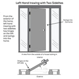 68.5 in. x 81.75 in. Celeste Left-Hand Inswing 4-Lite Frosted Modern Painted Steel Prehung Front Door with Sidelites - Super Arbor