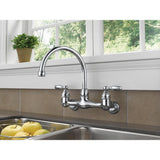 Choice 2-Handle Wall Mount Kitchen Faucet in Chrome - Super Arbor