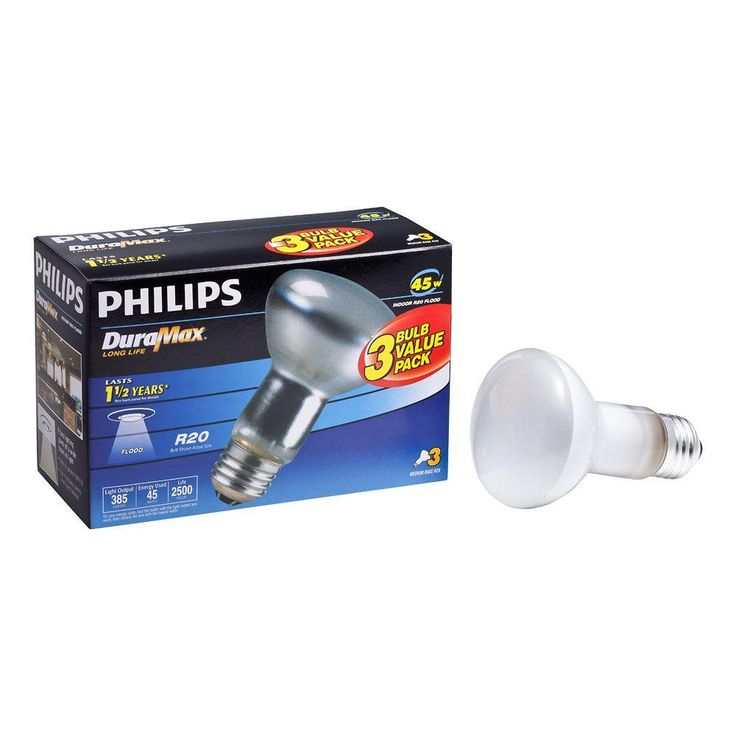 Philips 45-Watt R20 Incandescent DuraMax Dimmable Flood Light Bulb (3-Pack)
