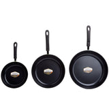 Green Earth 3-Piece Aluminum Ceramic Nonstick Frying Pan Set in Green