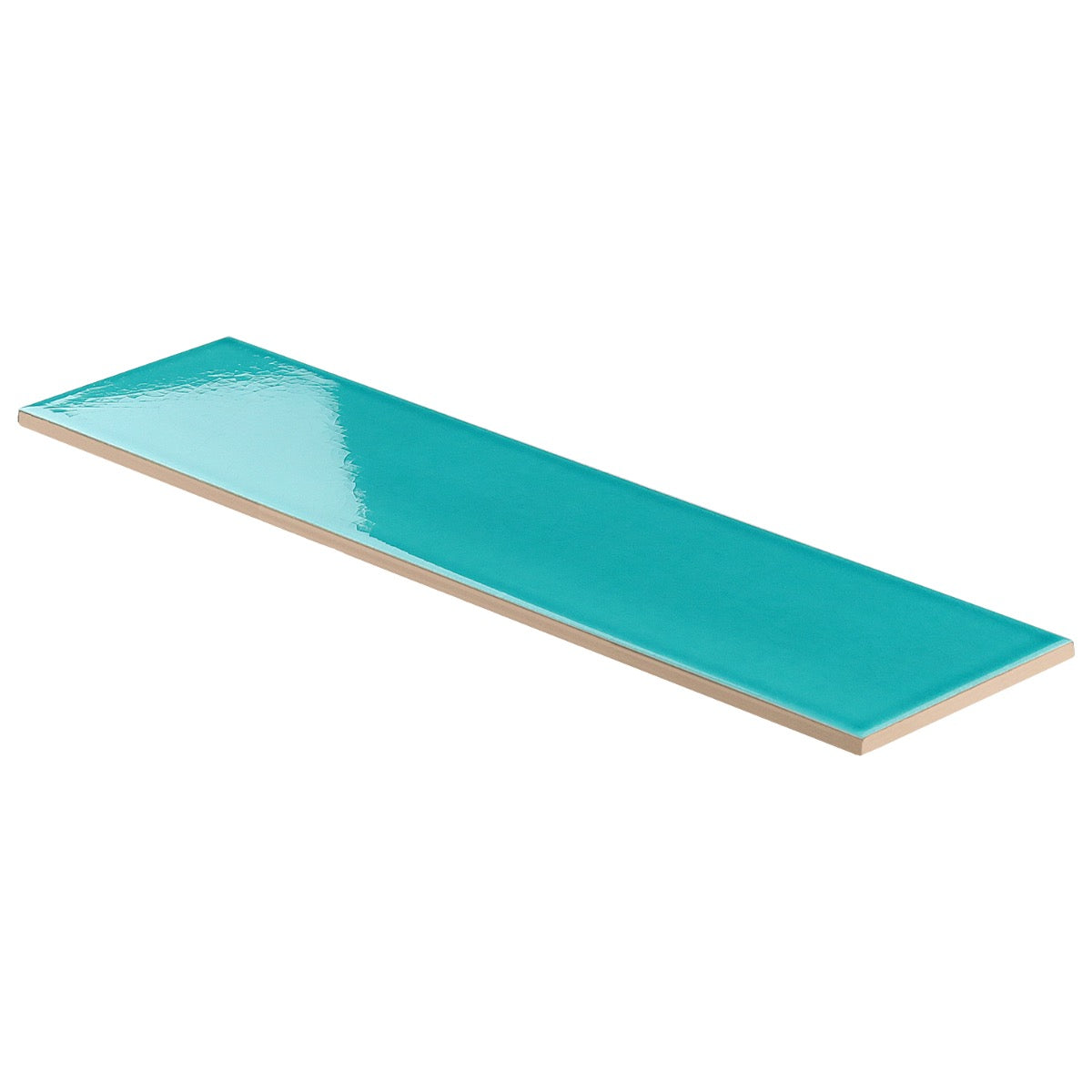 Colorplay Teal Green 4.5x18 Crackled Glossy Ceramic Tile by Lux Tile