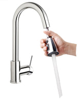 Keeney Polished Chrome 1-Handle Deck-Mount Pull-Down Kitchen Faucet with Deck Plate