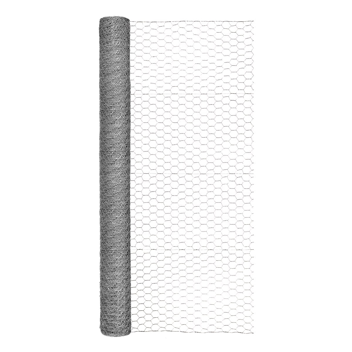 GARDEN CRAFT Gray/Silver Steel Chicken Wire Rolled Fencing with Mesh Size 1-in