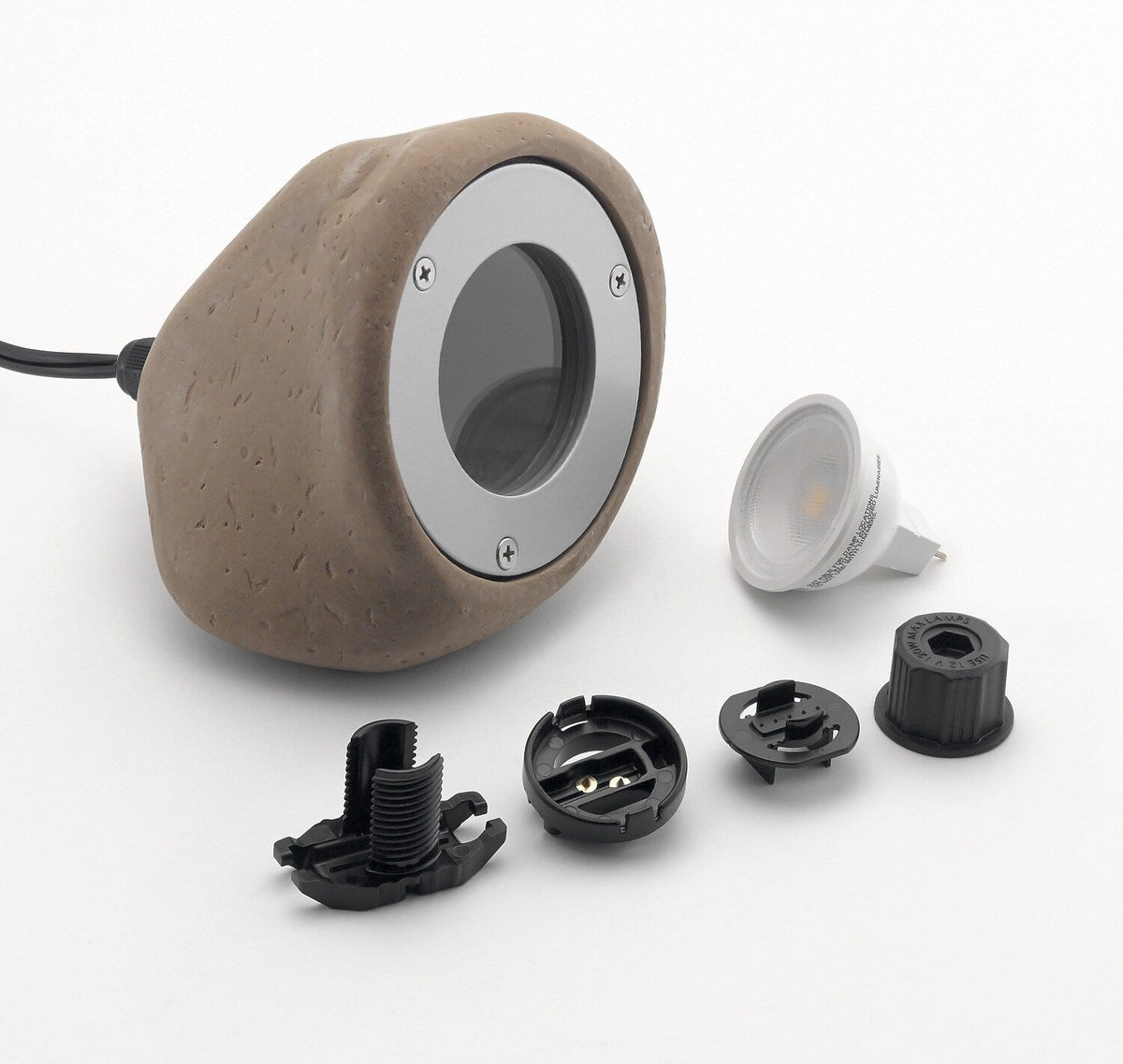 Kichler 200-Lumen 5-Watt Faux Rock Low Voltage Hardwired LED Spot Light, 4.76-in H x 4.98-in W x 6.06-in D