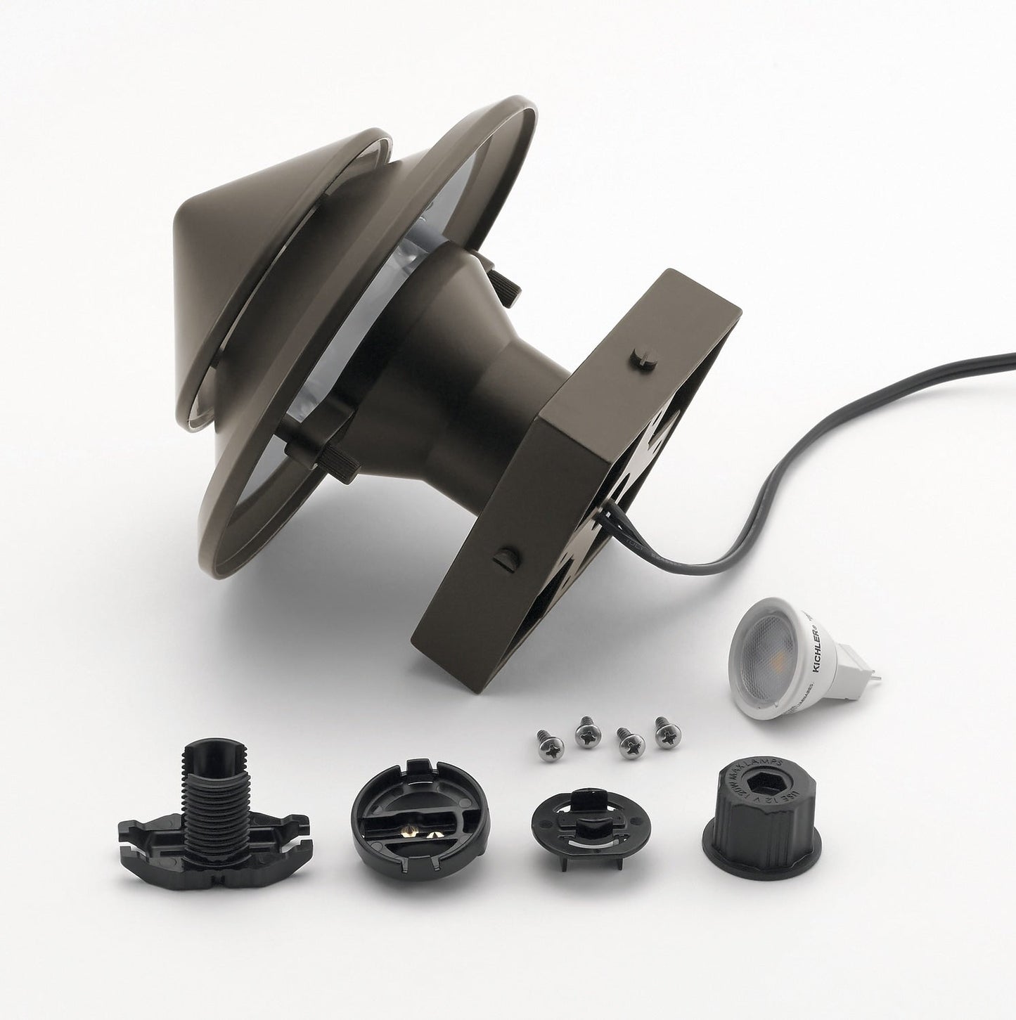 Kichler 4-in x 4-in 250-Lumen 3-Watt Olde Bronze Low Voltage Hardwired LED Outdoor Post Cap Light (3000 K)