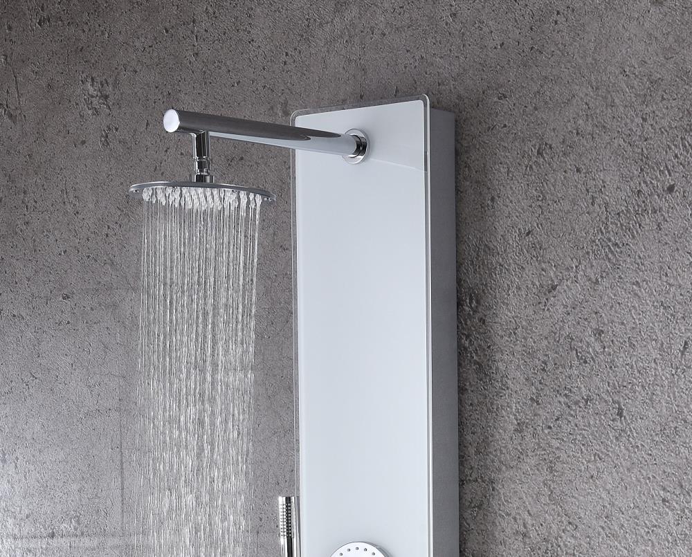 ANZZI Lynn White 3-Spray Shower Panel System with Valve, Hand Sprayer & Body Jets