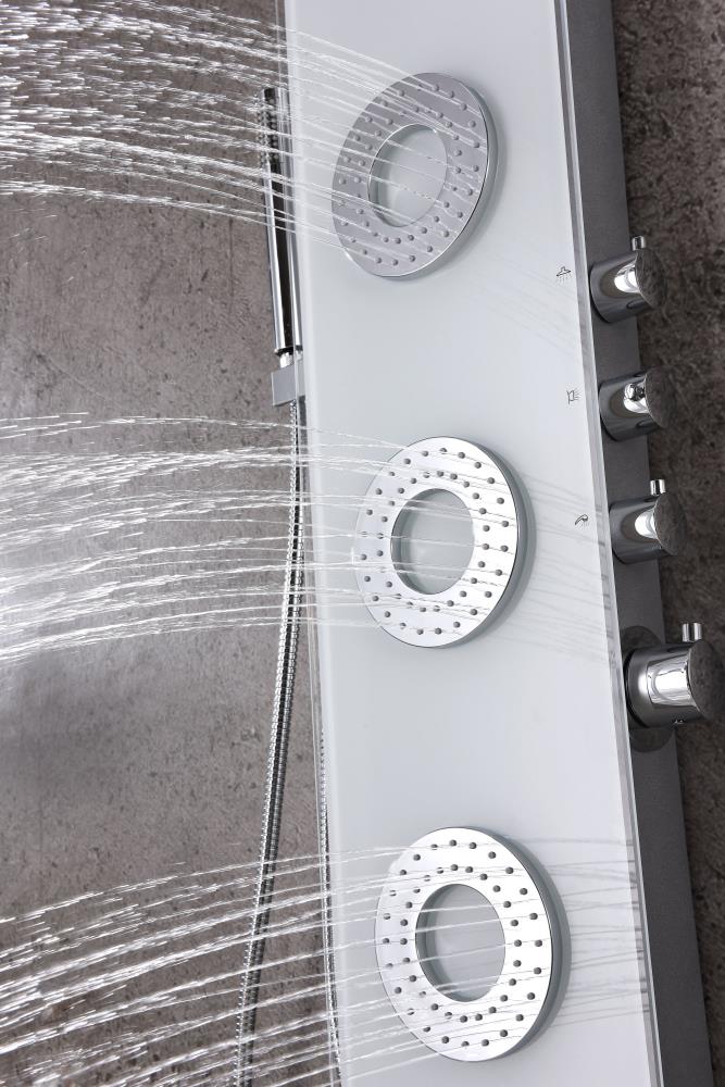ANZZI Lynn White 3-Spray Shower Panel System with Valve, Hand Sprayer & Body Jets