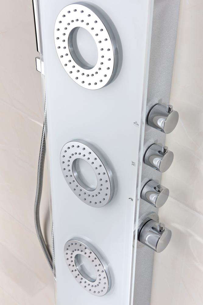 ANZZI Lynn White 3-Spray Shower Panel System with Valve, Hand Sprayer & Body Jets