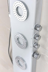 ANZZI Lynn White 3-Spray Shower Panel System with Valve, Hand Sprayer & Body Jets