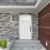 JELD-WEN 36-in x 80-in Steel Craftsman Right-Hand Outswing Primed Prehung Single Front Door