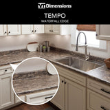 VT Dimensions Wilsonart 10-ft Toffee di Pesco Right-Hand Miter-Cut Laminate Kitchen Countertop with Integrated Backsplash