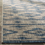Safavieh Courtyard Tempe 8 x 11 Gray/Navy Indoor/Outdoor Abstract Coastal Area Rug