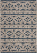 Safavieh Courtyard Tempe 8 x 11 Gray/Navy Indoor/Outdoor Abstract Coastal Area Rug