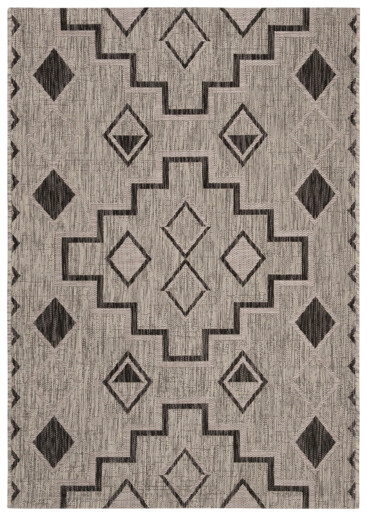 Safavieh Courtyard Tahoe 4 x 6 Gray/Black Indoor/Outdoor Geometric Coastal Area Rug
