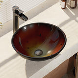 Glass Vessel Sink in Crystal with R9-7007 Faucet and Pop-Up Drain in Chrome - Super Arbor