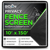 BOEN Black Polyethelene Chain Link Fence Screen
