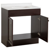 Project Source 30-in Java Single Sink Bathroom Vanity with White Cultured Marble Top