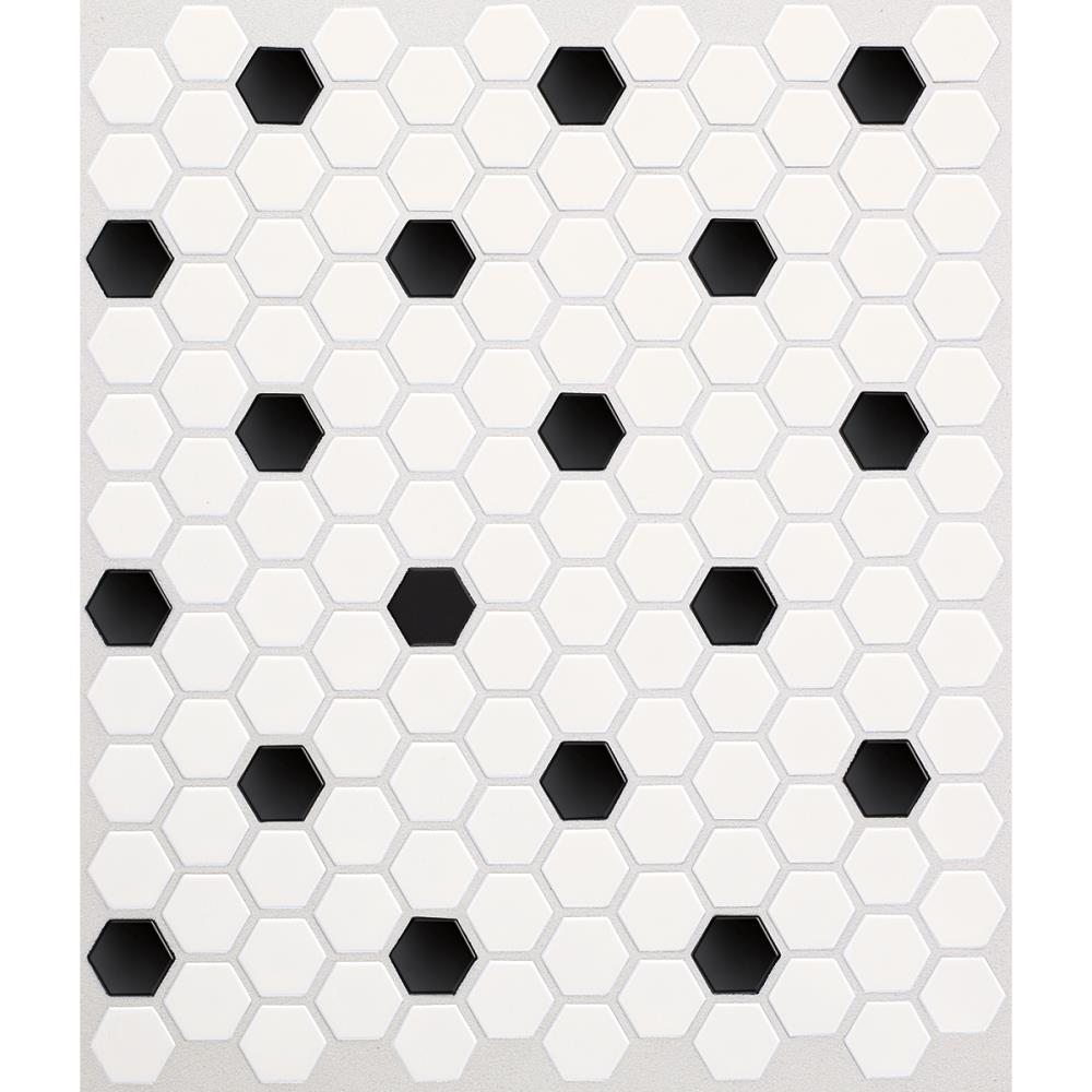American Olean Alameda Satin White 3-in x 6-in Glazed Ceramic Honeycomb Mosaic Wall Tile Sample