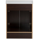 Project Source 24-in Java Single Sink Bathroom Vanity with White Cultured Marble Top