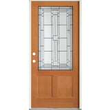 Simpson 36" x 80" Wood Prehung Front Door with Decorative Glass
