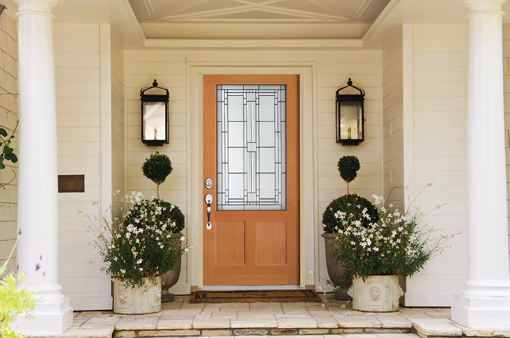 Simpson 36" x 80" Wood Prehung Front Door with Decorative Glass
