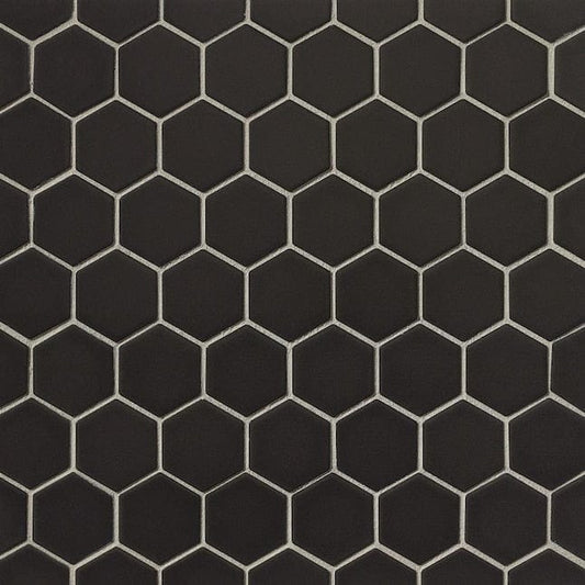 Bedrosians Le Cafe Black 11-in x 12-in Matte Porcelain Honeycomb Wall Tile (0.974-sq. ft/ Piece)