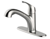Project Source Stainless Steel PVD 1-Handle Deck-Mount Pull-Out Kitchen Faucet with Deck Plate