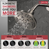 Delta Universal Showering Components Stainless 5-Spray Rain Shower Head, 1.75-GPM (6.6-LPM), 6-in