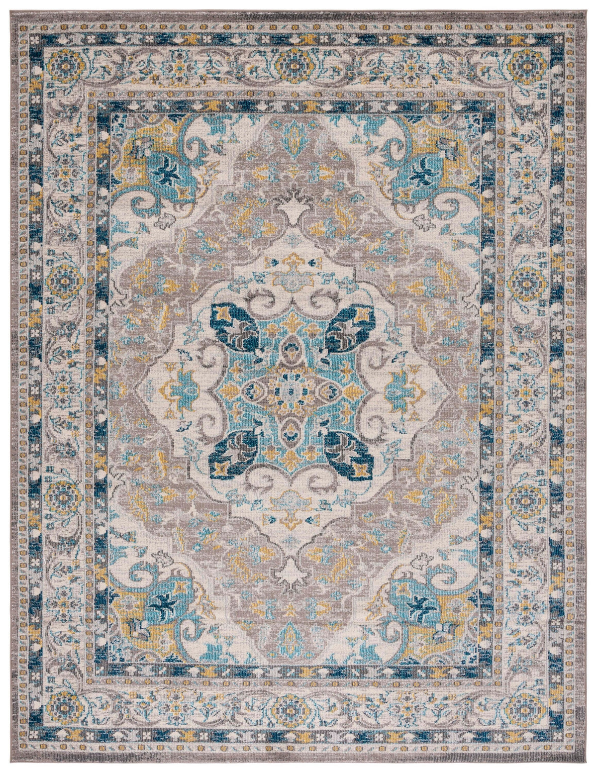 Safavieh Phoenix Khan 9 x 12 Ivory/Gray Indoor Abstract Vintage Area Rug