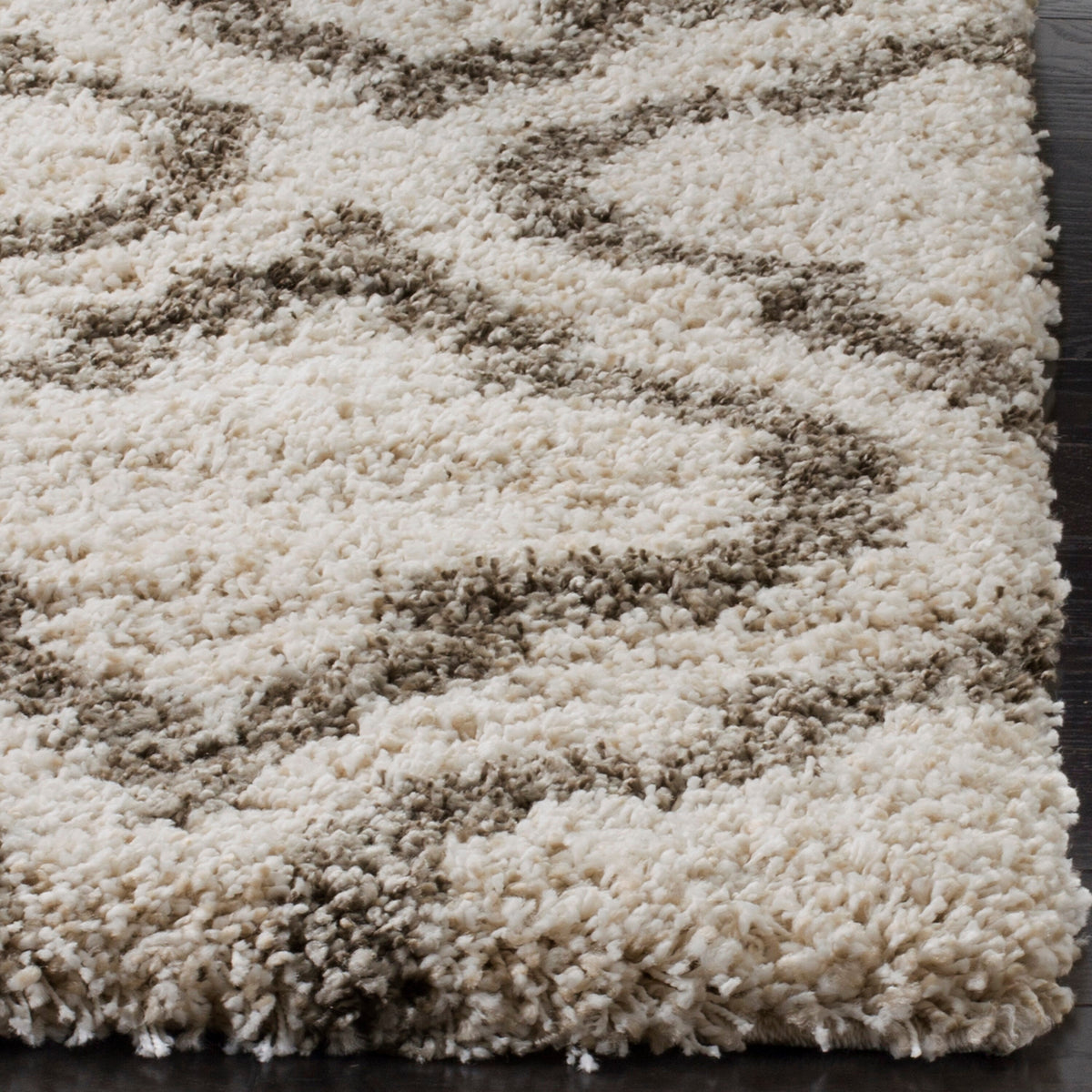 Safavieh Hudson Tensas Shag 9 x 12 Ivory/Gray Indoor Trellis Area Rug