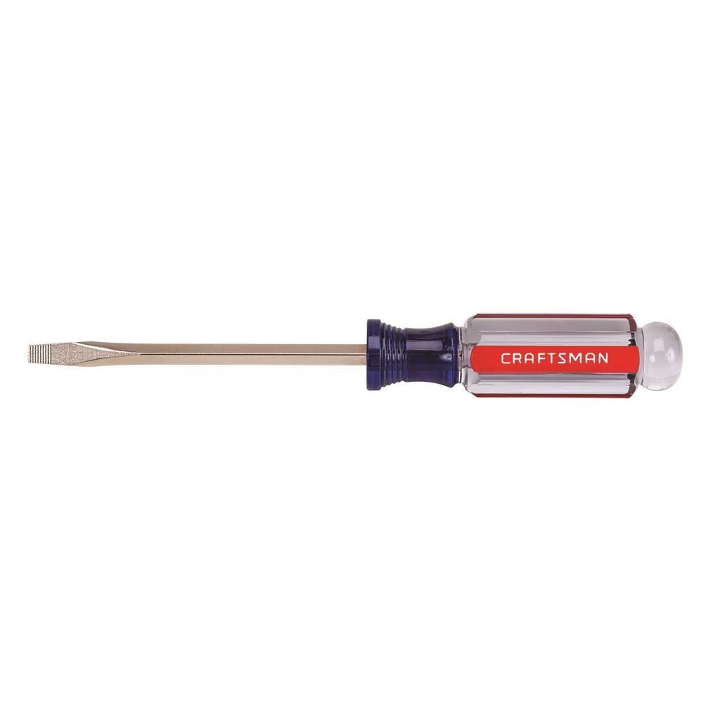 CRAFTSMAN Acetate Handle 3/16-in Slotted Screwdriver, 4-in Shaft