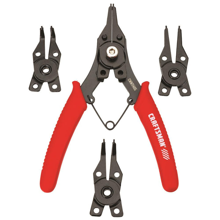CRAFTSMAN Snap Ring Plier Set, 6.5-in with 4 Interchangeable Heads