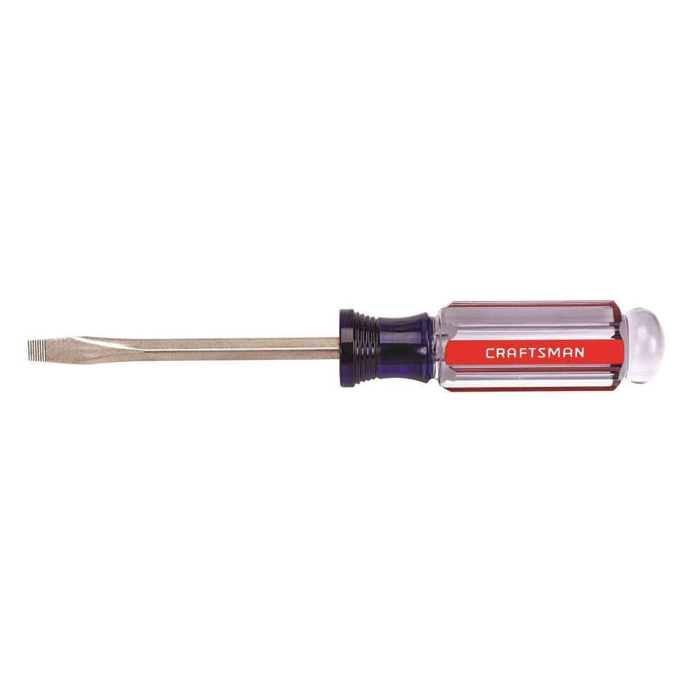 CRAFTSMAN Acetate Handle 1/4-in x 4-in Slotted Flathead Screwdriver (CMHT65014)