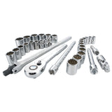 CRAFTSMAN 33-Piece Standard (SAE) and Metric Combination Polished Chrome Mechanics Tool Set, 1/2-in Drive w/ Hard Case