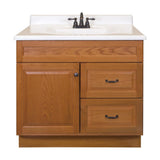 Project Source 36-in Golden Bathroom Vanity Base Cabinet without Top