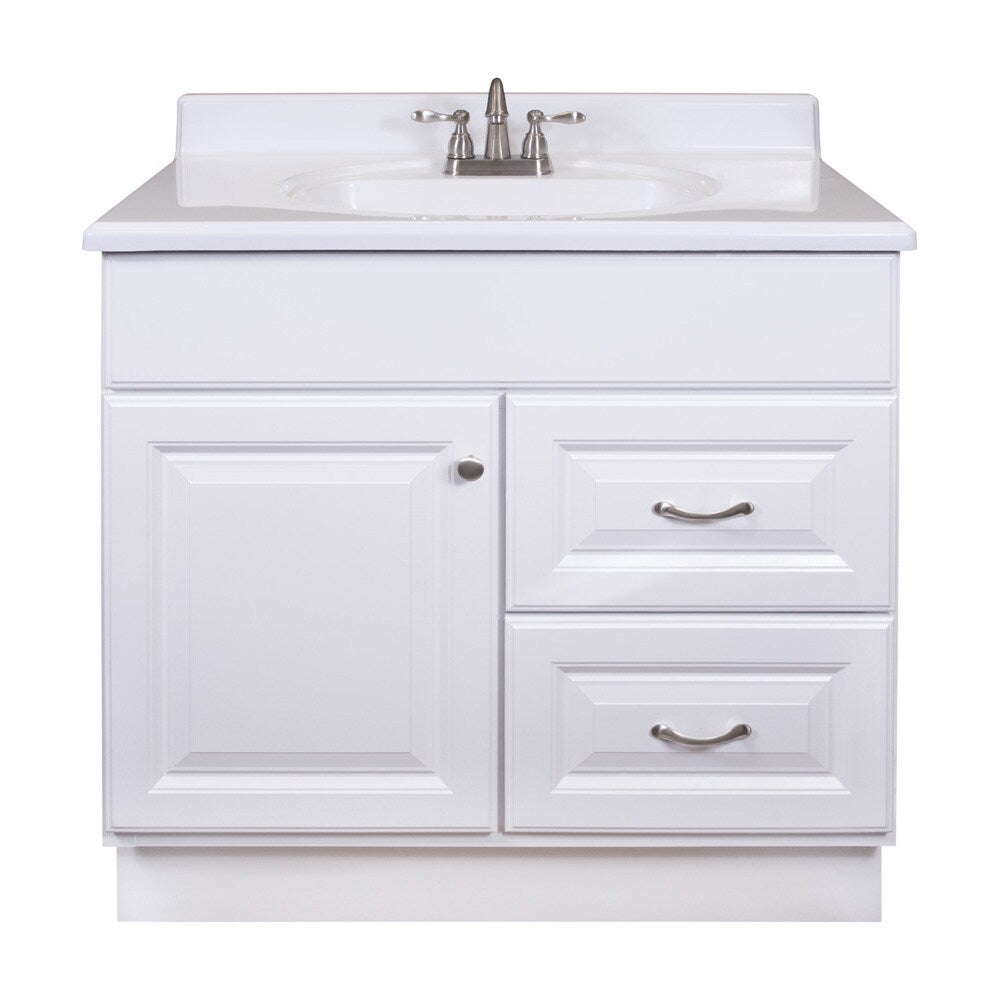 Project Source 36-in White Bathroom Vanity Cabinet (Base Only, Without Top)